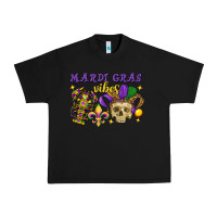 Black Mardi Gras vibes skull Urban Heavy Tee - FaDigitalArtStudio