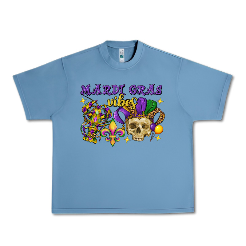 Mardi Gras Vibes Skull Urban Heavy Tee by FaDigitalArtStudio | Teevron