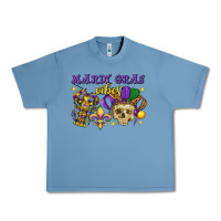Pebble Blue Mardi Gras vibes skull Urban Heavy Tee - FaDigitalArtStudio