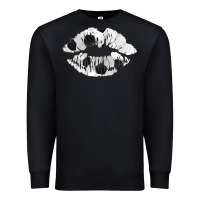 Black soccer lips Premium Sweatshirt - AdoDesignShop