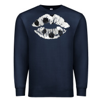 Navy soccer lips Premium Sweatshirt - AdoDesignShop
