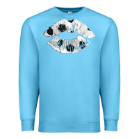 Ocean Blue soccer lips Premium Sweatshirt - AdoDesignShop