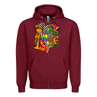 Burgundy mississippi map mardi gras Zipper Hoodie - AdoDesignShop
