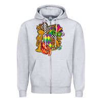 Heather Grey mississippi map mardi gras Zipper Hoodie - AdoDesignShop