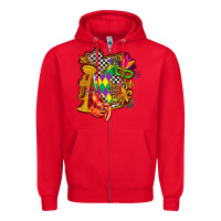 Red mississippi map mardi gras Zipper Hoodie - AdoDesignShop