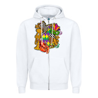 White mississippi map mardi gras Zipper Hoodie - AdoDesignShop