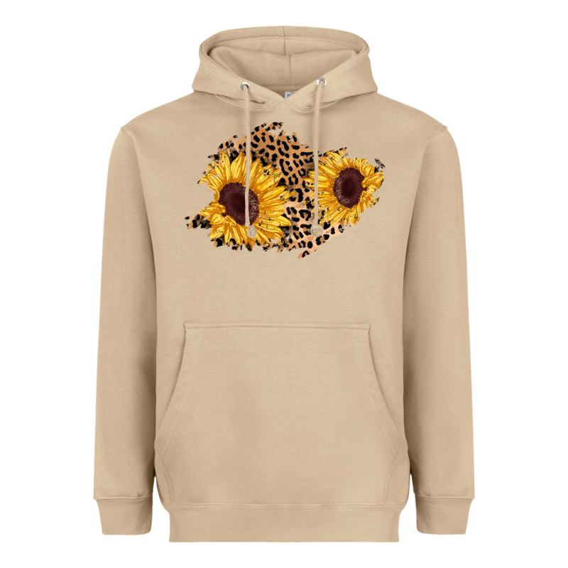 Sunflower Leopard Patch Heavyweight Hoodie by AdoDesignShop | Teevron