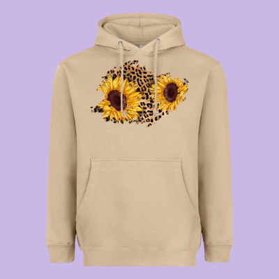 Sunflower Leopard Patch Heavyweight Hoodie Designed By Adodesignshop