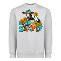 Heather Grey live simply Heavyweight Sweatshirt - AdoDesignShop
