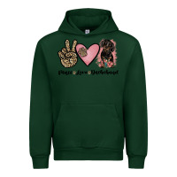 Forest Green peace love dachshund Urban Hoodie - JahusDesignShop
