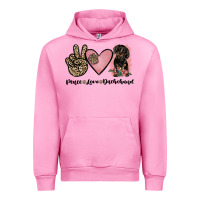 Fuchsia Pink peace love dachshund Urban Hoodie - JahusDesignShop