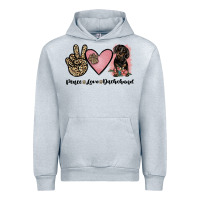 Heather Grey peace love dachshund Urban Hoodie - JahusDesignShop