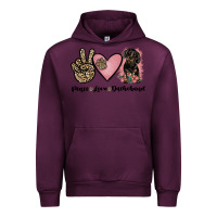 Mauve Wine peace love dachshund Urban Hoodie - JahusDesignShop