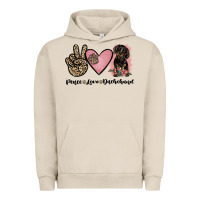 Pigment French Oak peace love dachshund Urban Hoodie - JahusDesignShop