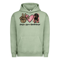 Pigment Oil Green peace love dachshund Urban Hoodie - JahusDesignShop