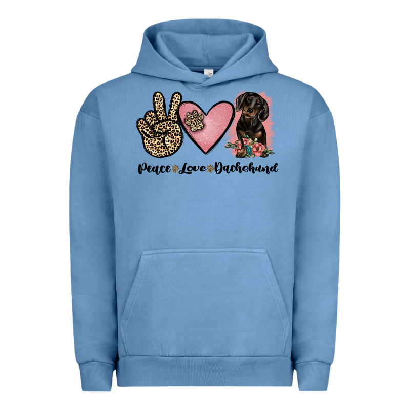 Peace Love Dachshund Urban Hoodie by JahusDesignShop | Teevron