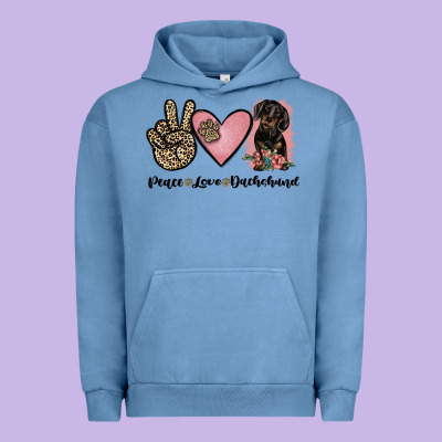 Peace Love Dachshund Urban Hoodie Designed By Jahusdesignshop