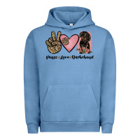 Pigment Pebble Blue peace love dachshund Urban Hoodie - JahusDesignShop