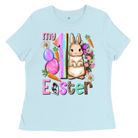 Baby Blue My first Easter Girl Easter Day Ladies Tee - HowdyJamesFarm