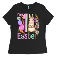 Black My first Easter Girl Easter Day Ladies Tee - HowdyJamesFarm