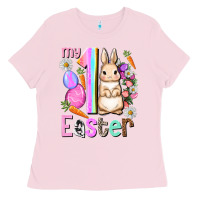Bubblegum Pink My first Easter Girl Easter Day Ladies Tee - HowdyJamesFarm