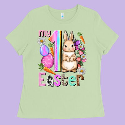 My First Easter Girl Easter Day Ladies Tee Designed By Howdyjamesfarm