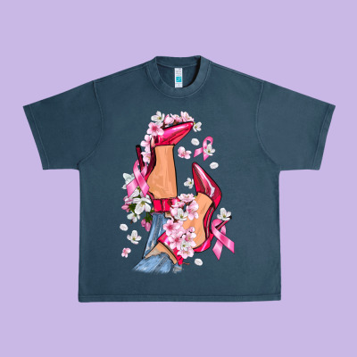 Cancer High Heels Breast Cancer Urban Heavy Tee Designed By Fadigitalartstudio