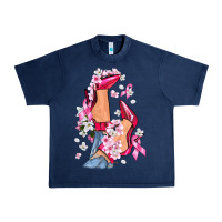 Navy Cancer high heels Breast Cancer Urban Heavy Tee - FaDigitalArtStudio