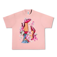 Salmon Cancer high heels Breast Cancer Urban Heavy Tee - FaDigitalArtStudio