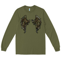 Army Green leopard camouflage wings Long Sleeve Tee - RanaPortraitStore