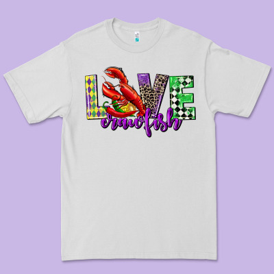 Love Crawfish Mardi Gras Premium Tee Designed By Cowgirlartshop