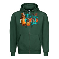 Sports Green my blood type is pumpkin spice Zipper Hoodie - AdoDesignShop