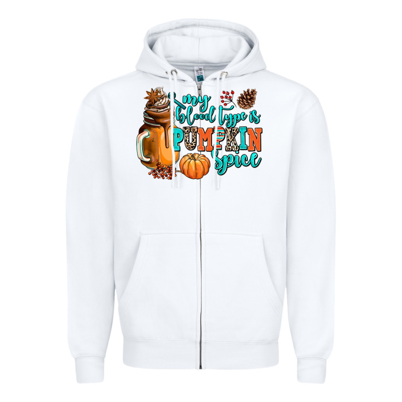 My Blood Type Is Pumpkin Spice Zipper Hoodie by AdoDesignShop | Teevron