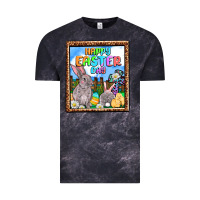 Cloud Black Happy Easter Day Vintage Tee - OliviaCreatesArt