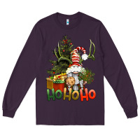 Plum Ho Ho Ho Christmas Gnome Long Sleeve Tee - BundleAndBundleShop