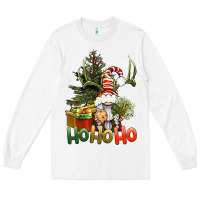 White Ho Ho Ho Christmas Gnome Long Sleeve Tee - BundleAndBundleShop
