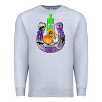 Heather Grey horseshoe halloween Premium Sweatshirt - AdoDesignShop