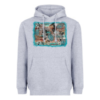 Heather Grey cross western background Heavyweight Hoodie - AdoDesignShop