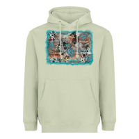 Matcha cross western background Heavyweight Hoodie - AdoDesignShop