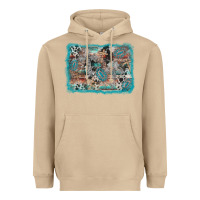 Mushroom cross western background Heavyweight Hoodie - AdoDesignShop