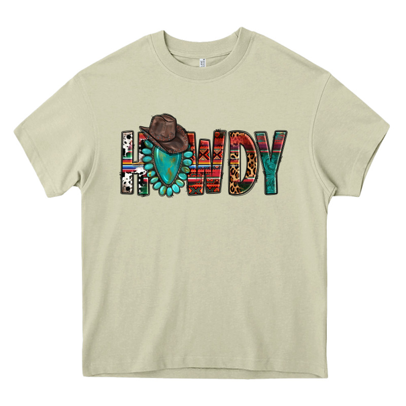 Western Howdy Gemstone Cowboy Hat Heavy Core Tee by HowdyJamesFarm | Teevron