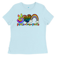 Baby Blue Peace love pride Ladies Tee - CowGirlArtShop
