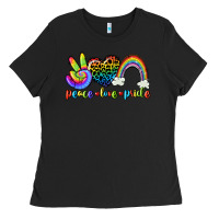 Black Peace love pride Ladies Tee - CowGirlArtShop