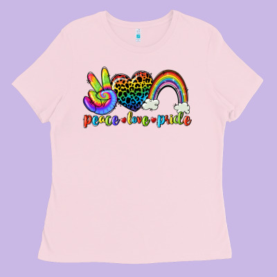 Peace Love Pride Ladies Tee Designed By Cowgirlartshop
