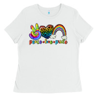 White Peace love pride Ladies Tee - CowGirlArtShop