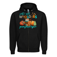 Black just a girl who loves pumpkin spice Zipper Hoodie - AdoDesignShop