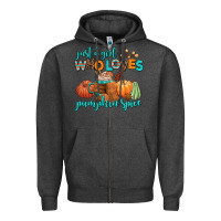 Charcoal Heather just a girl who loves pumpkin spice Zipper Hoodie - AdoDesignShop