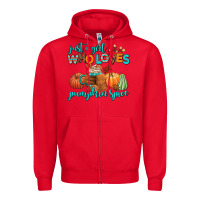 Red just a girl who loves pumpkin spice Zipper Hoodie - AdoDesignShop