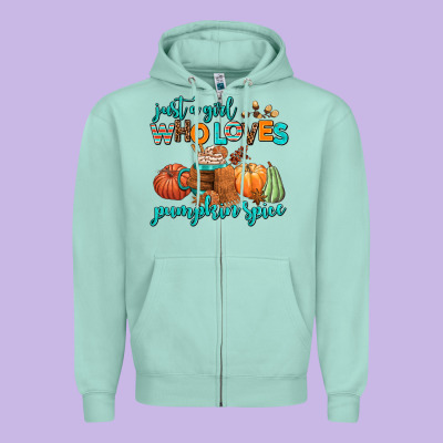 Just A Girl Who Loves Pumpkin Spice Zipper Hoodie Designed By Adodesignshop