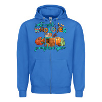 True Royal just a girl who loves pumpkin spice Zipper Hoodie - AdoDesignShop